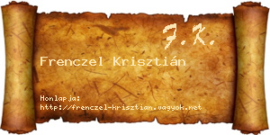 Frenczel Krisztián névjegykártya